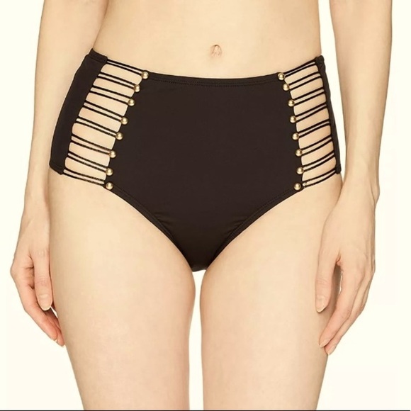 Kenneth Cole‎ Button Up High Waist Bikini Bottom - Picture 1 of 9